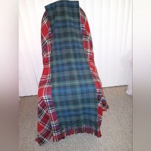 Two scarf bundle one red plad and one green plad